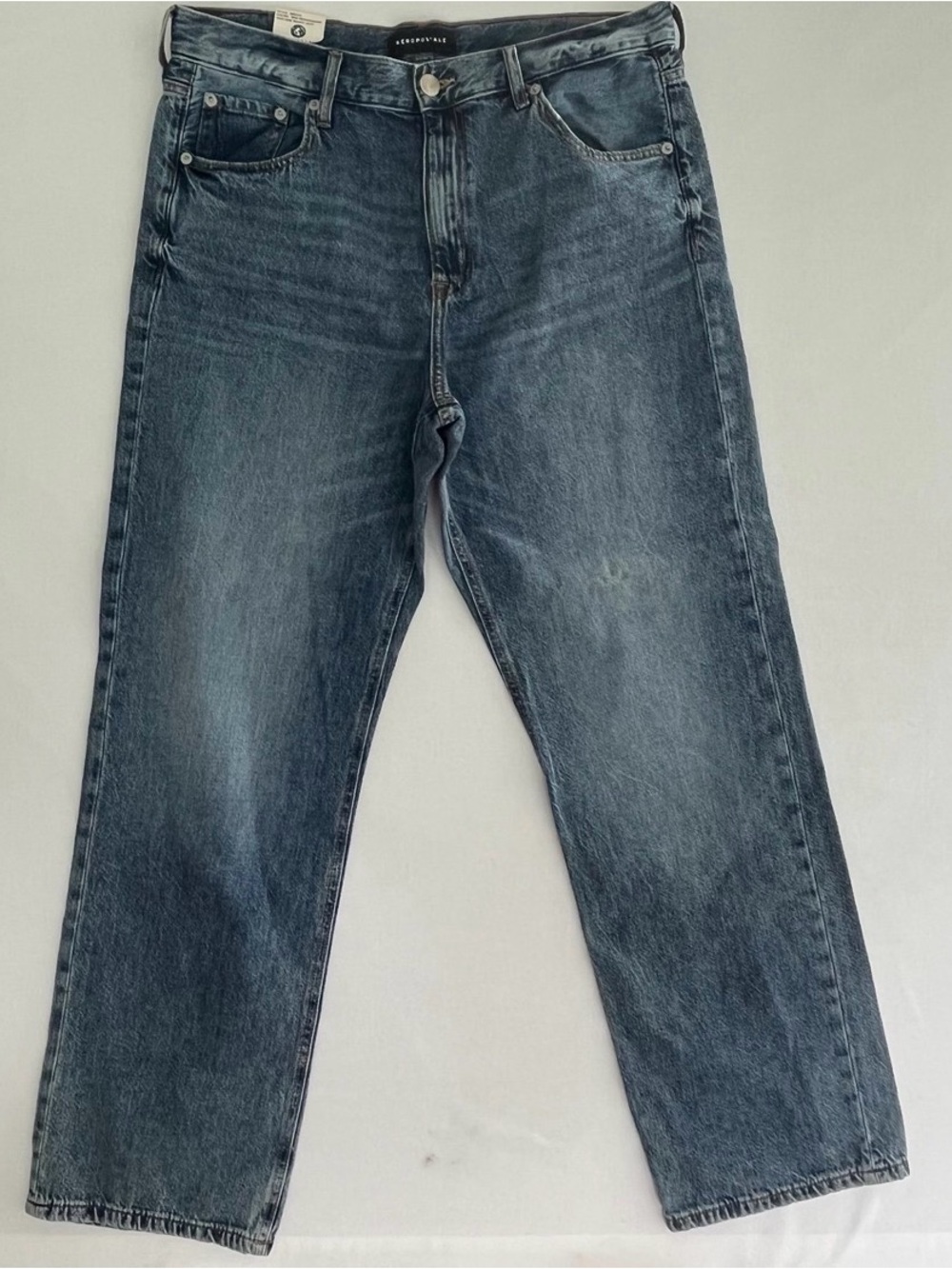 Aeropostale Woman’s High-Rise 90’s Baggy Jeans Medium Wash size 12 NEW Relaxed